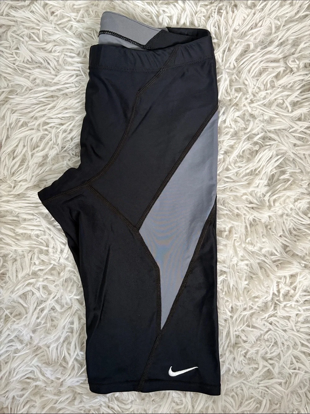 Nike Black Swim Jammers with Light Grey Contrast Panel